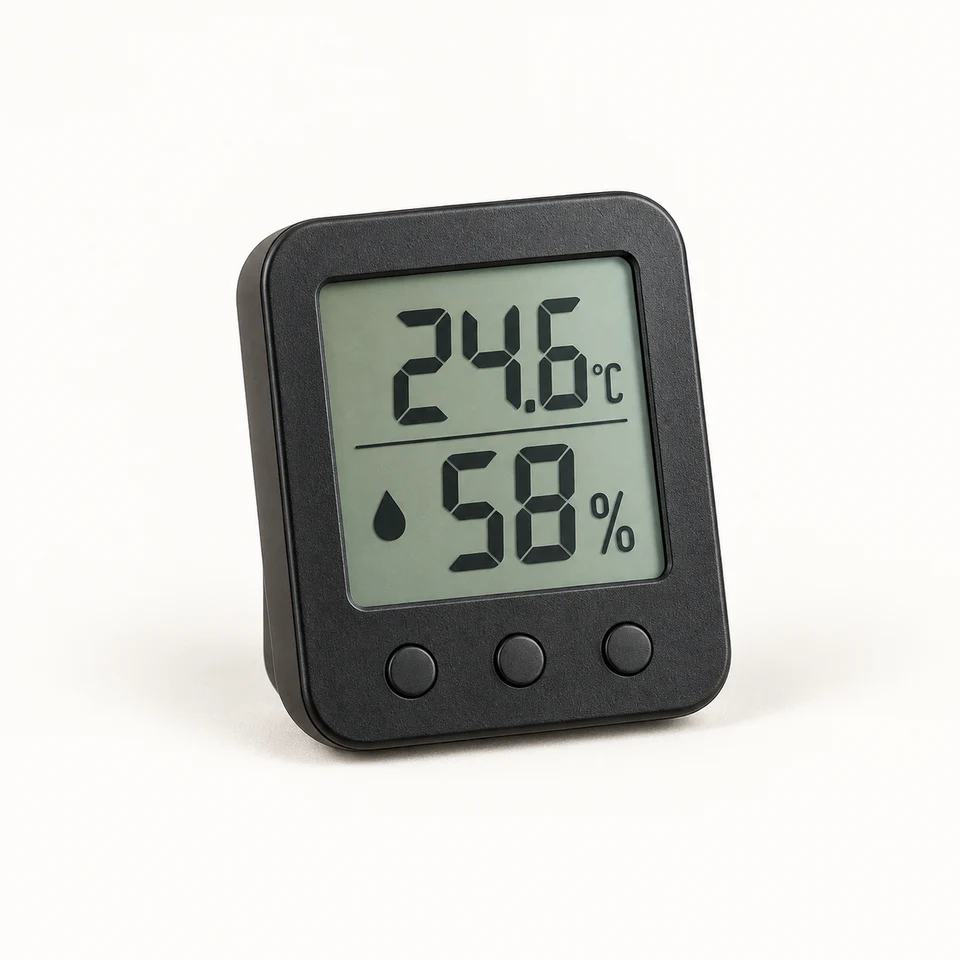 Medidor digital de temperatura y humedad.