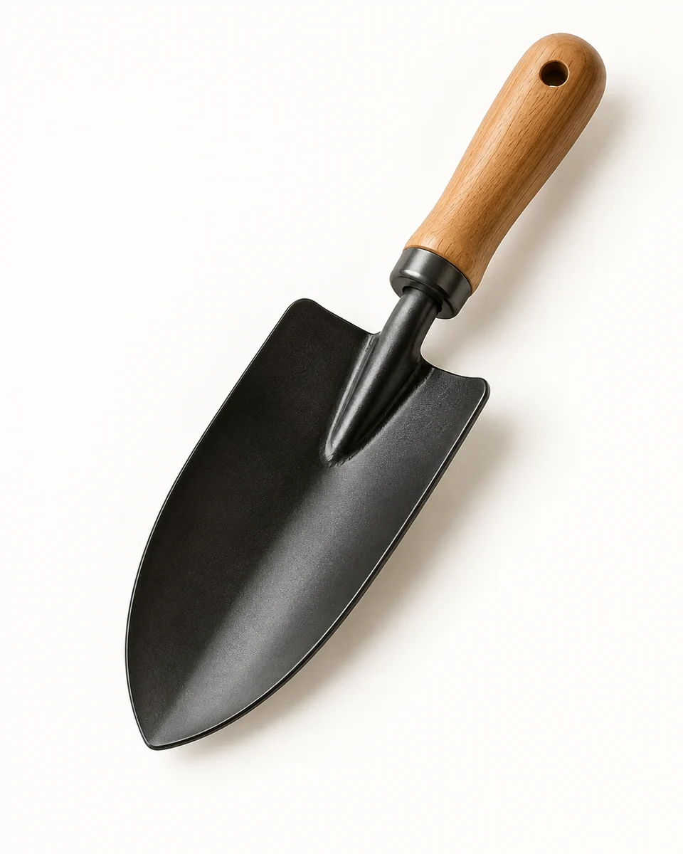 Formato de pala de mano con mango de madera